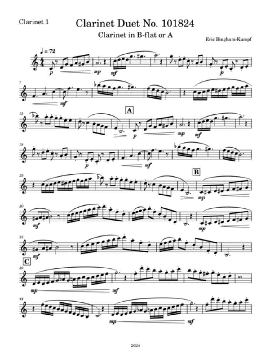 Clarinet Duet No. 101824 Clarinet Duet scores gallery preview page 4