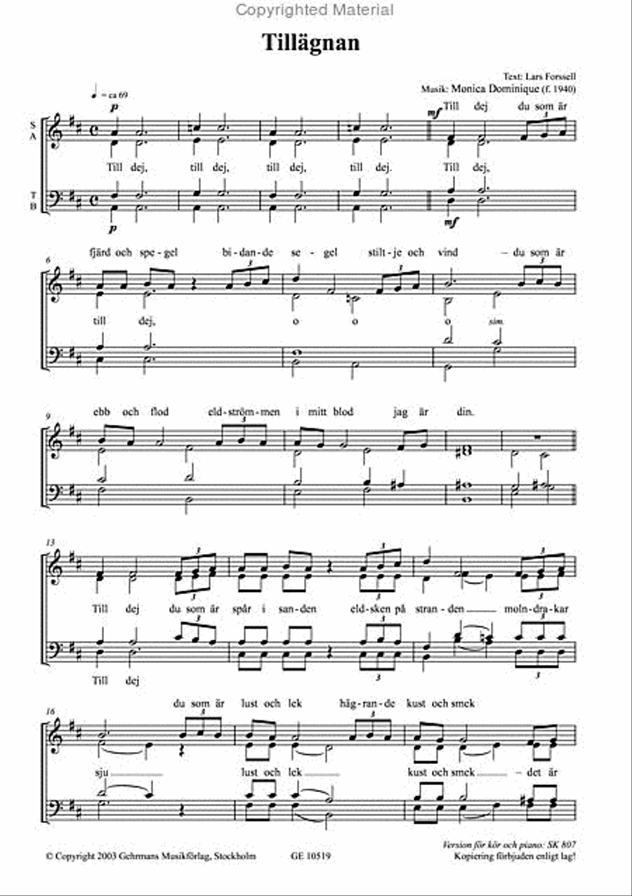Tillagnan Tillagnan 4-Part scores gallery preview page 2