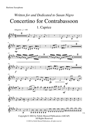 Barton Cummings: Concertino for contrabassoon and concert band, baritone saxophone part