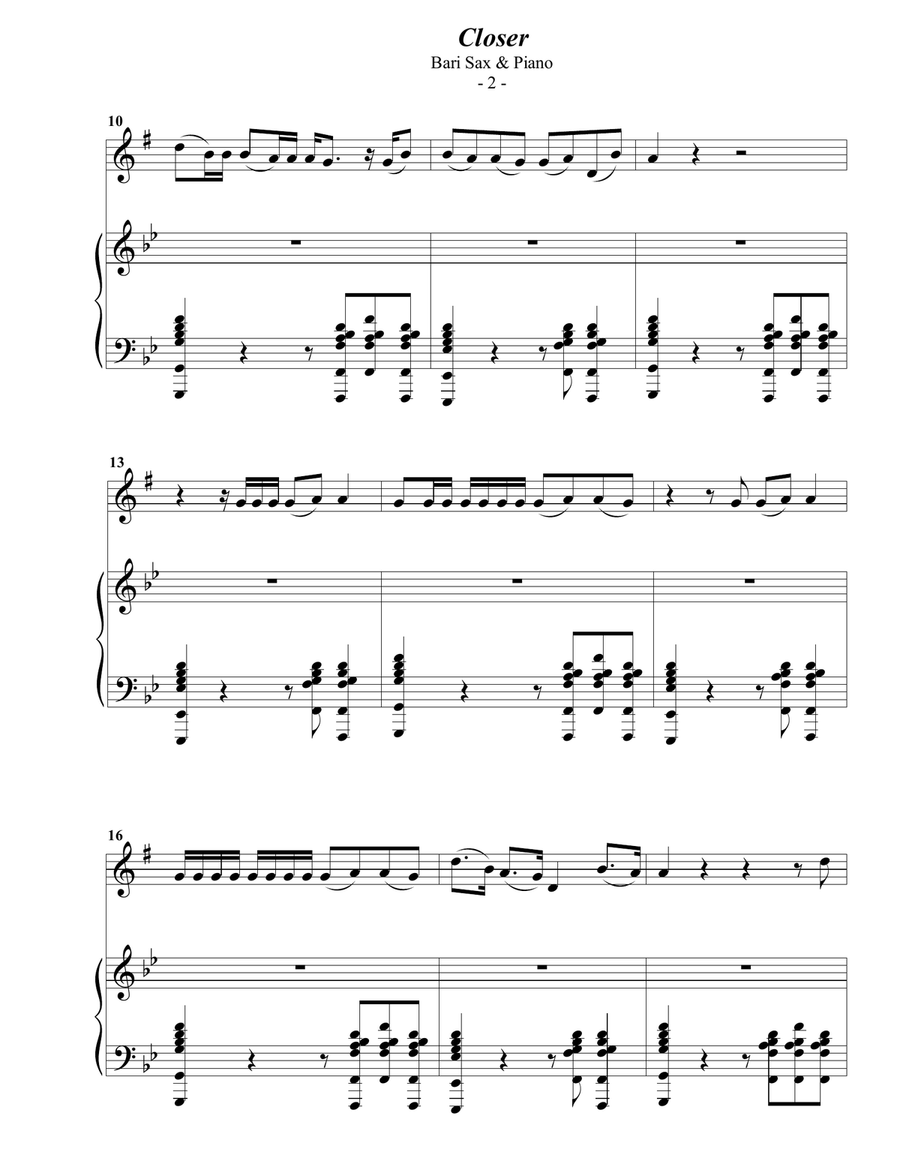 Closer Baritone Saxophone scores gallery preview page 2