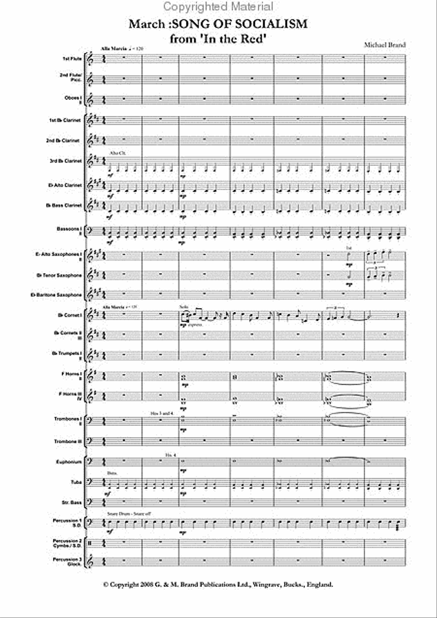 Song of Socialism from 'In the Red' Concert Band scores gallery preview page 2