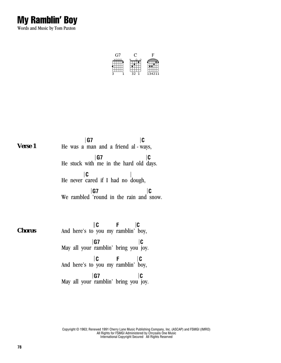 My Ramblin' Boy Acoustic Guitar scores gallery preview page 1