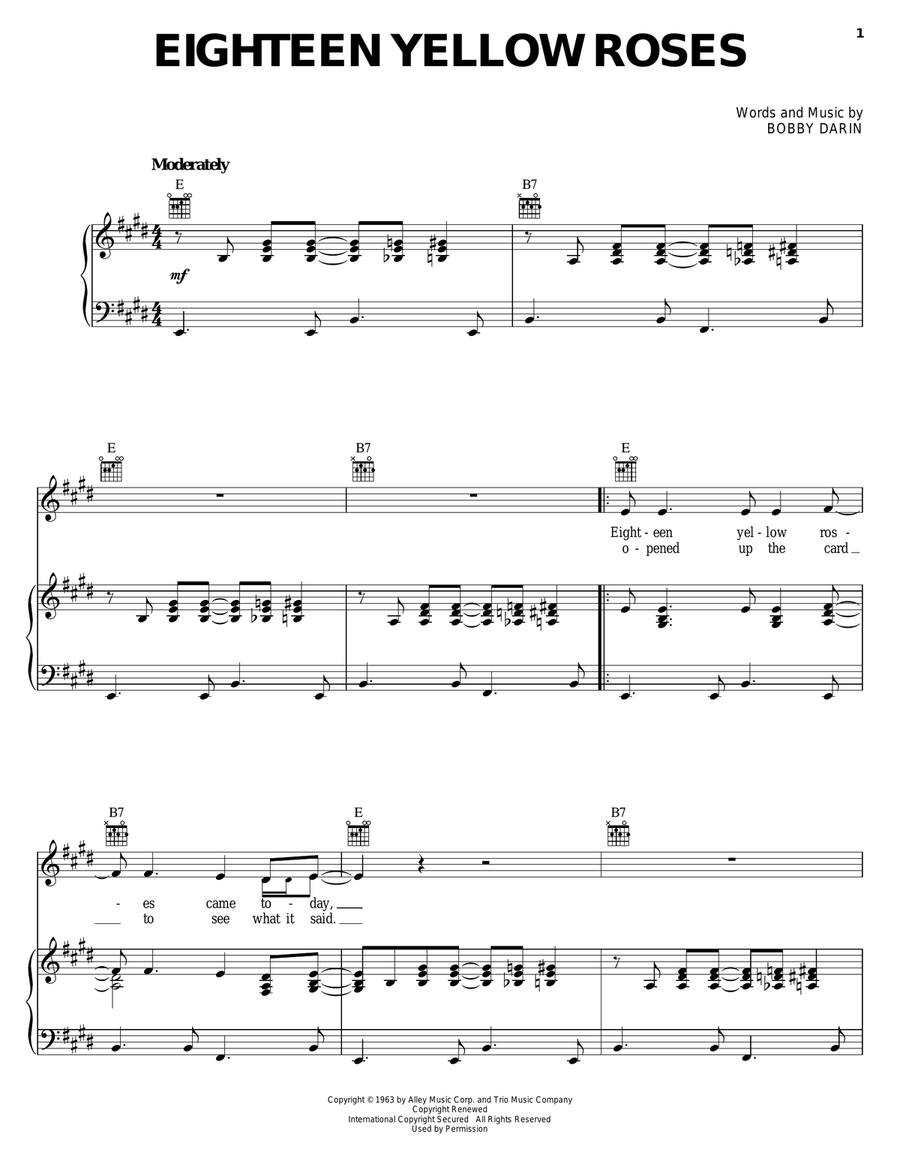 Eighteen Yellow Roses Acoustic Guitar scores gallery preview page 1
