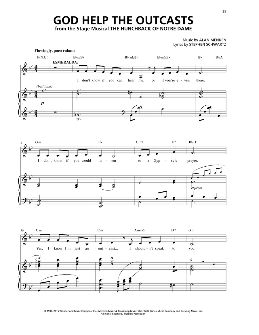 God Help The Outcasts (from The Hunchback Of Notre Dame: A New Musical) Voice Solo scores gallery preview page 1