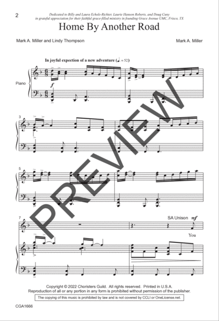 Home By Another Road (SATB) 4-Part scores gallery preview page 2