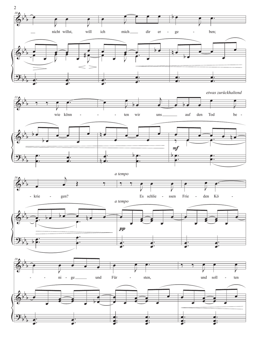 WOLF: Nun lass uns Frieden schliessen, liebstes Leben (transposed to E-flat major) Voice scores gallery preview page 3