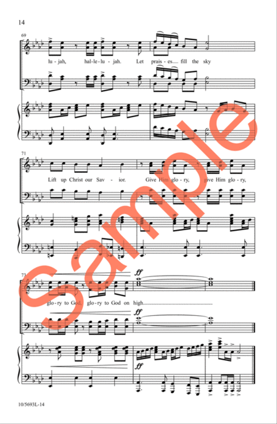 He Is Lifted Up 4-Part scores gallery preview page 13