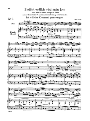 Bach: 12 Bass Arias from Church Cantatas (German)