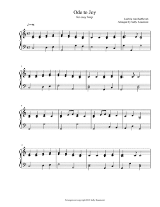 Ode to Joy - Beethoven - Early Intermediate Harp