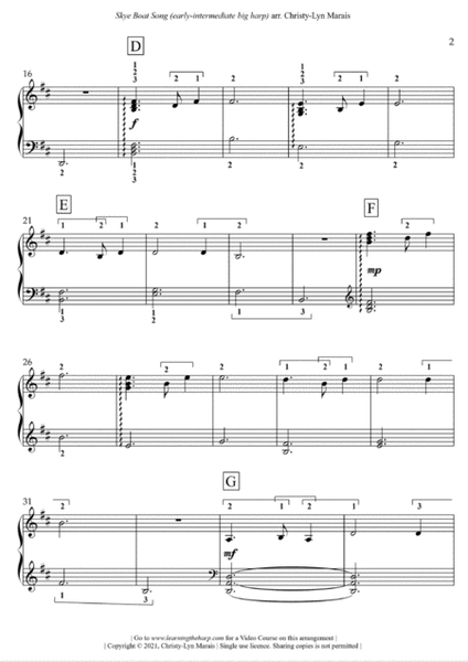 Skye Boat Song - Early-Intermediate for Harp image number null