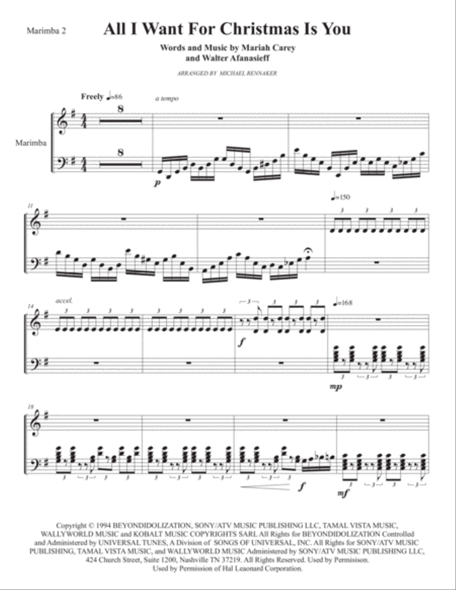 All I Want For Christmas Is You Percussion Ensemble scores gallery preview page 6