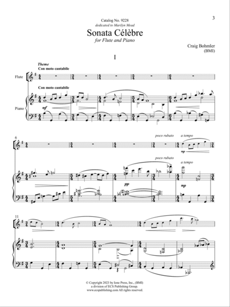 Sonata Célèbre Flute Solo scores gallery preview page 5
