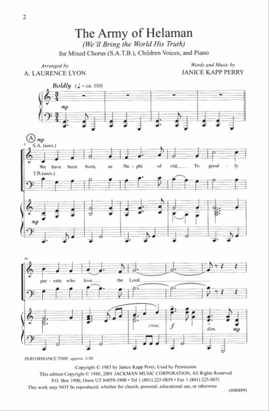 Army of Helaman - SATB & Children's Chorus 4-Part scores gallery preview page 2