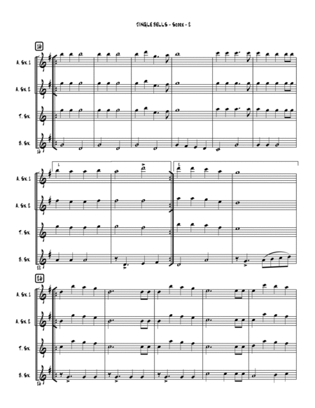Jingle Bells - Saxophone Quartet image number null