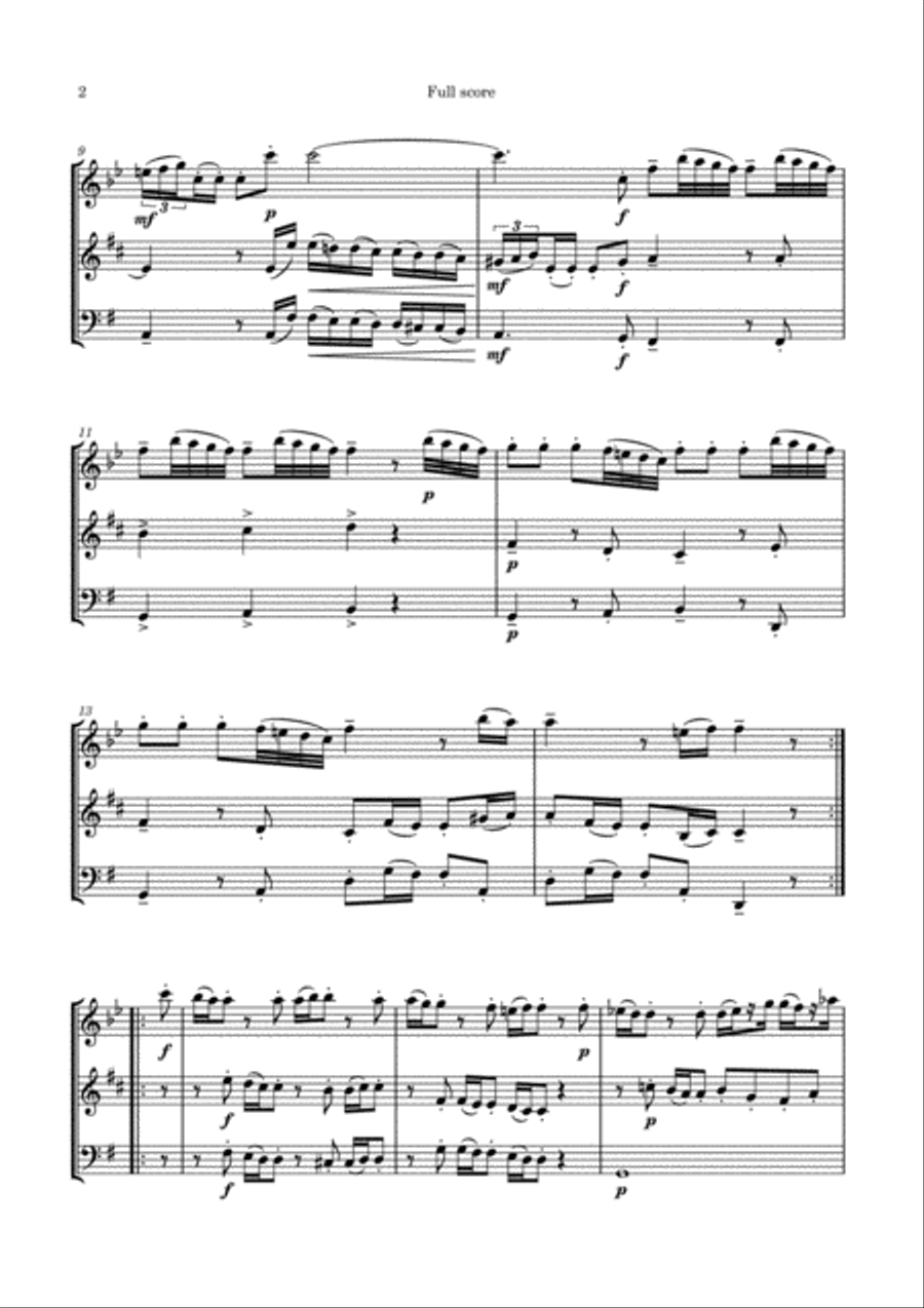 J. Haydn: Divertimento in G major Hob IX:53 Woodwind Trio scores gallery preview page 2