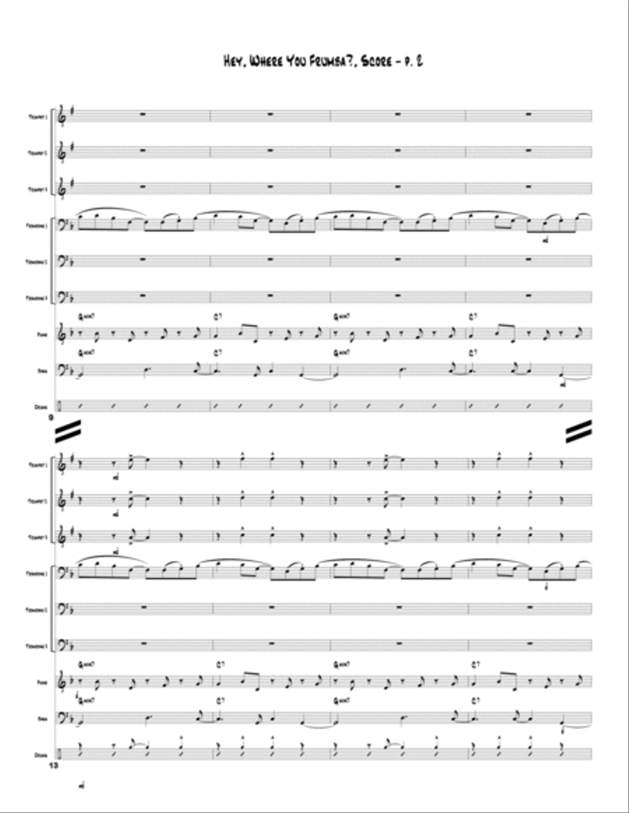 Hey, Where You Frumba? Brass Ensemble scores gallery preview page 3