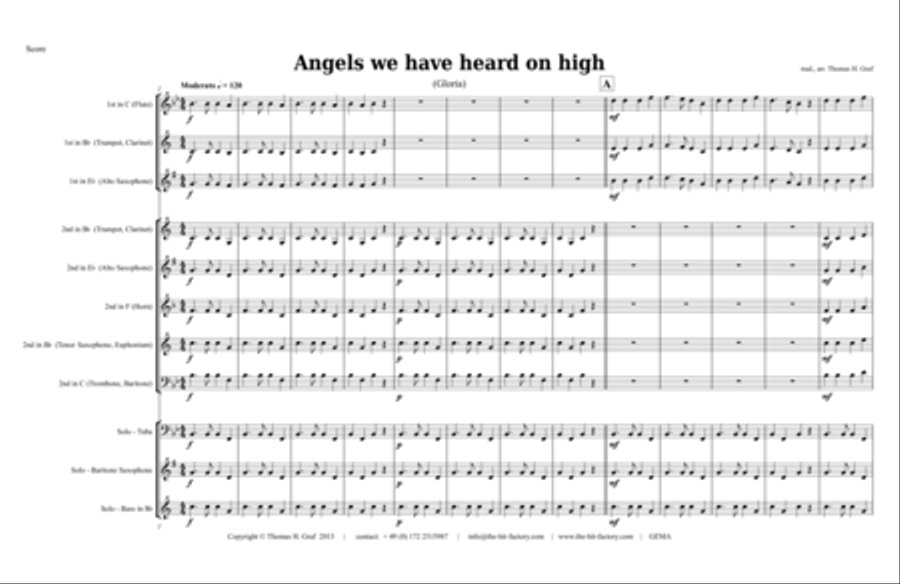 Angels we have heard on high - TUBA & Kids Woodwind Trio scores gallery preview page 1