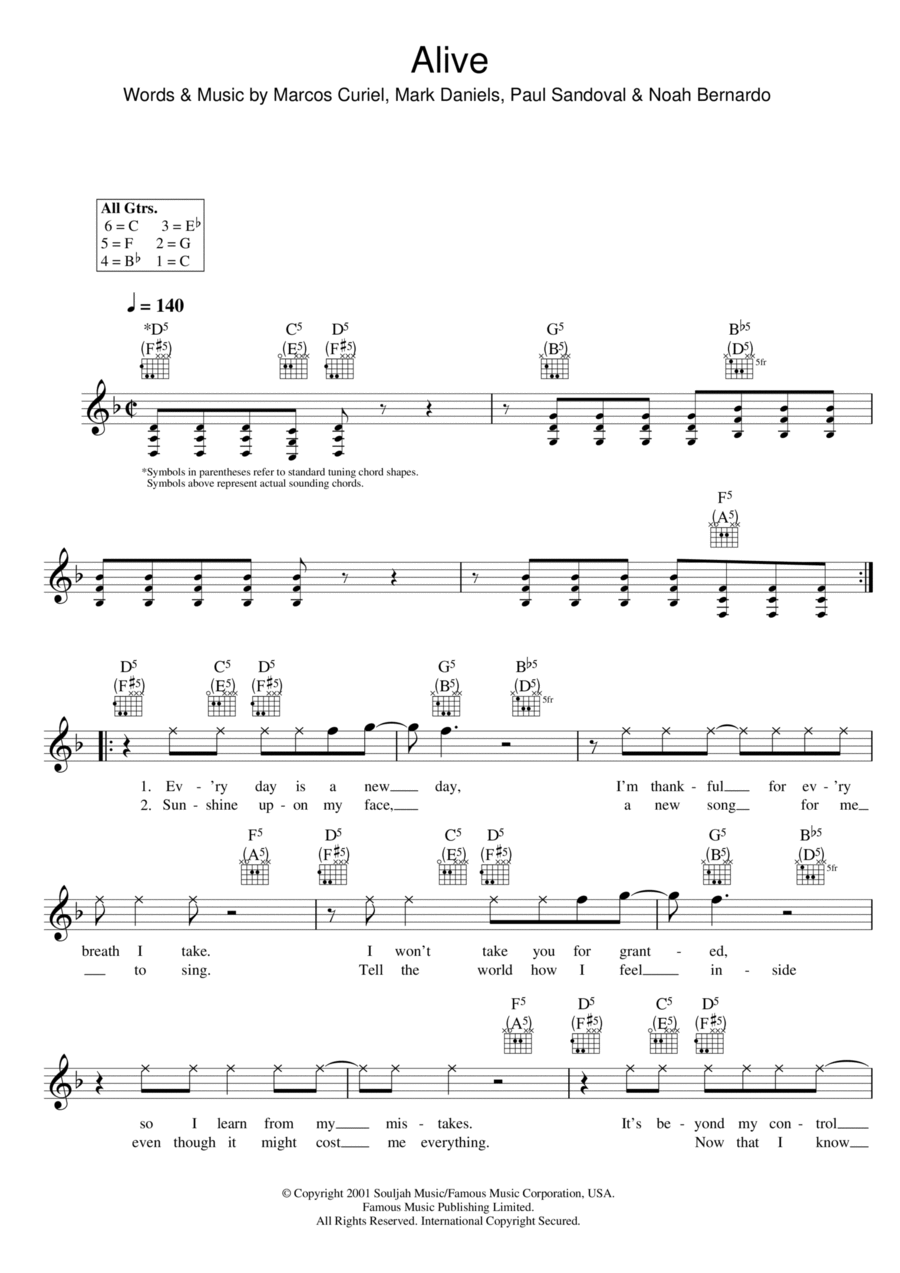 Alive Piano scores gallery preview page 1