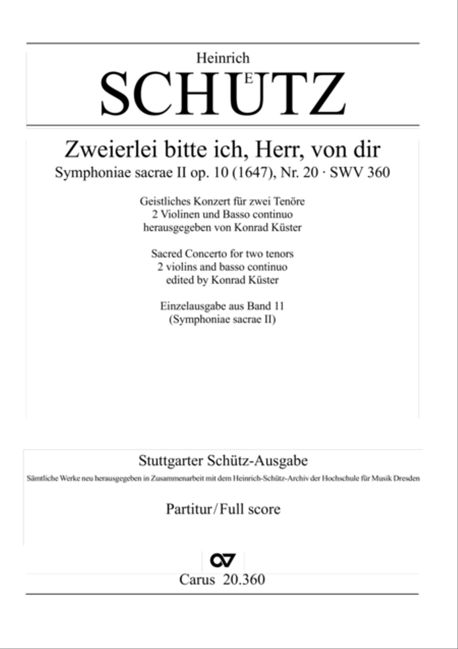 Zweierlei bitte ich, Herr, von dir Voice scores gallery preview page 2