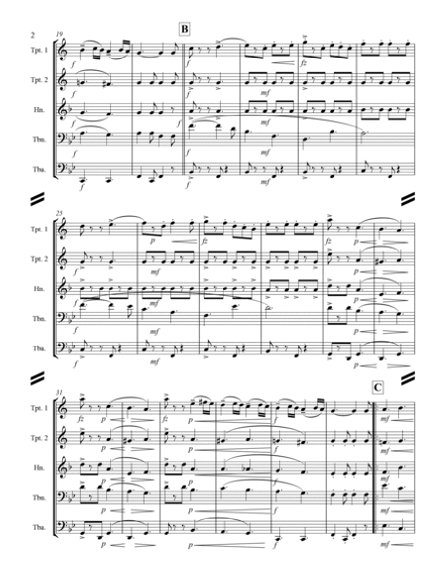 March - El Capitan (for Brass Quintet) Brass Quintet scores gallery preview page 3