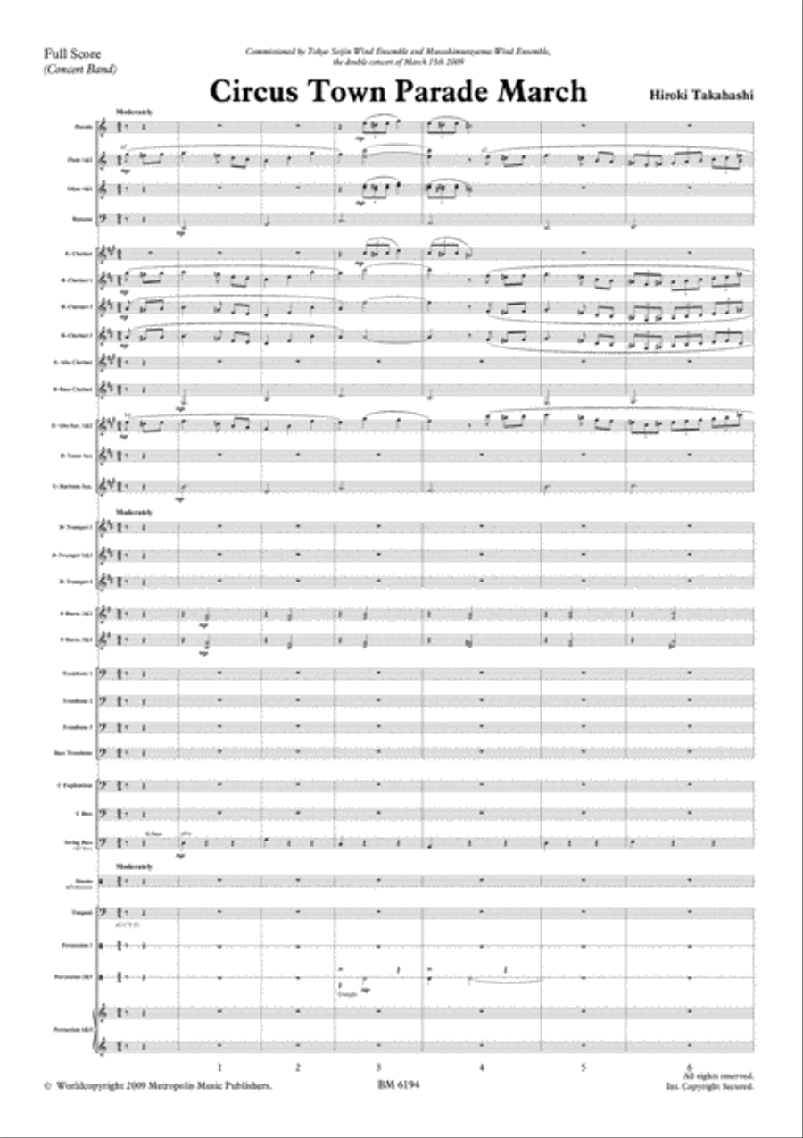 Circus Town Parade March for Wind Band Concert Band scores gallery preview page 2