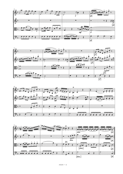 String Quartet in F major, Op. 3, No. 2 - Score Only