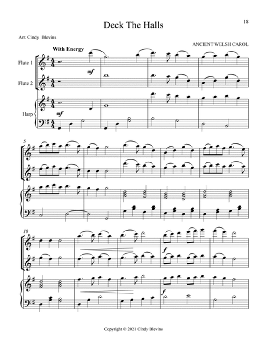 Two Flutes and Harp for Christmas, Vol. II (12 arrangements) image number null