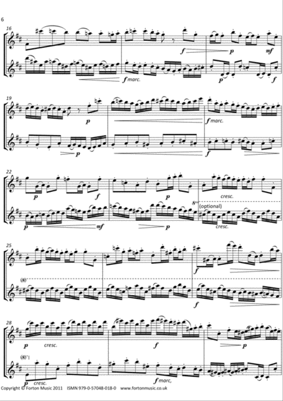 Duo Opus 131 no 3 Flute Duet scores gallery preview page 6