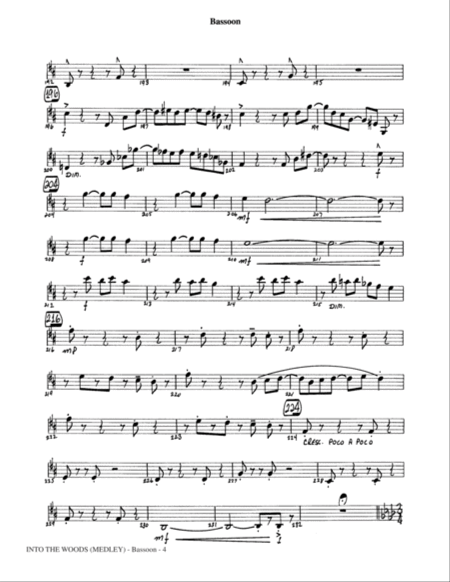 Into The Woods (Medley) - Bassoon Choir scores gallery preview page 4