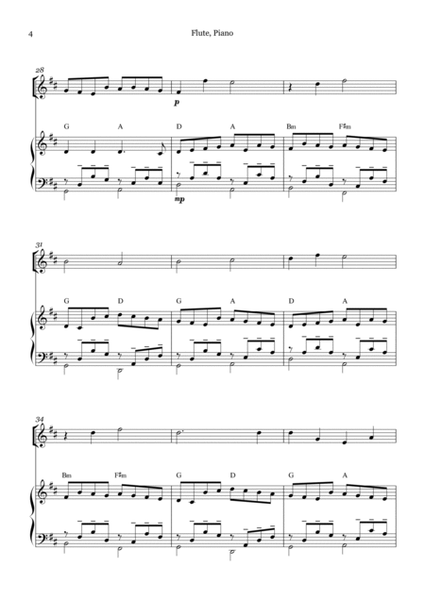 Canon in D for Flute and Piano (With Chords) image number null