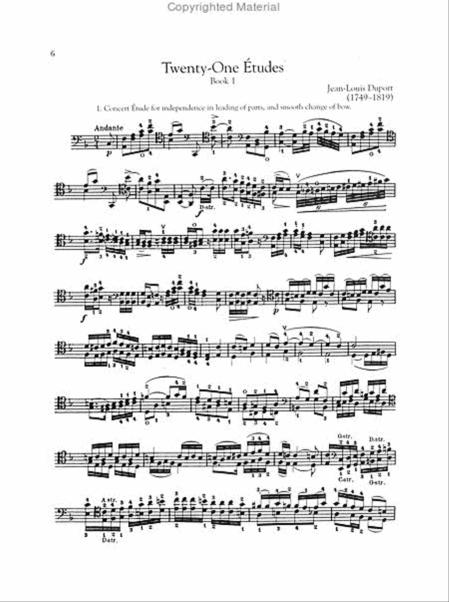 Duport – 21 Etudes for the Violoncello, Complete Books 1 & 2 Cello scores gallery preview page 2