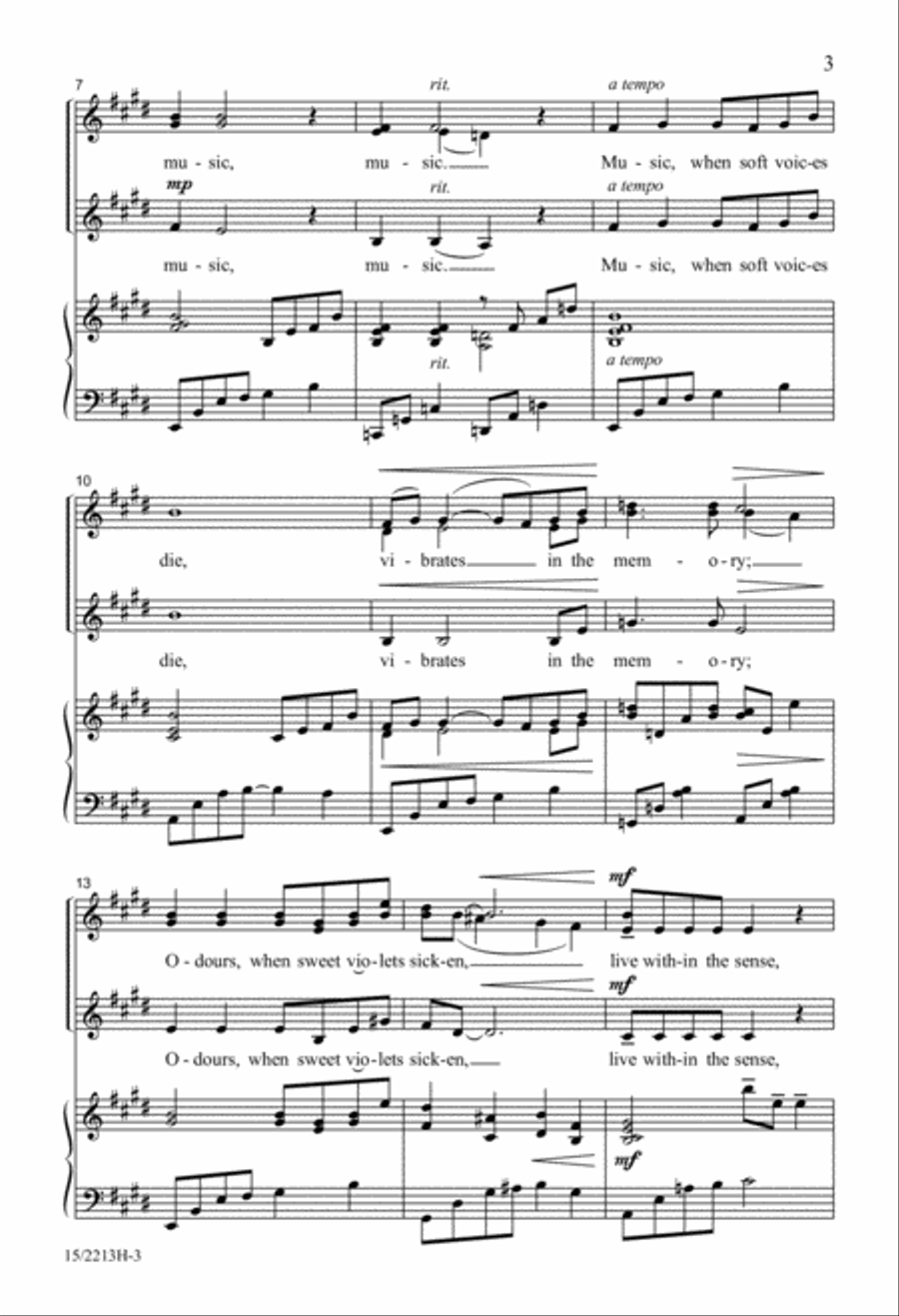 Music, When Soft Voices Die SSA scores gallery preview page 4