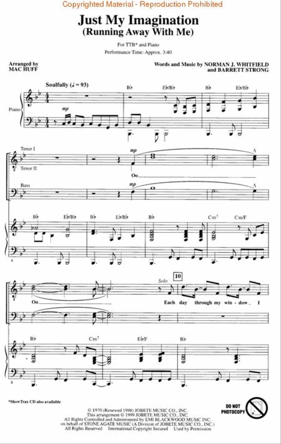 Just My Imagination 3-Part scores gallery preview page 2