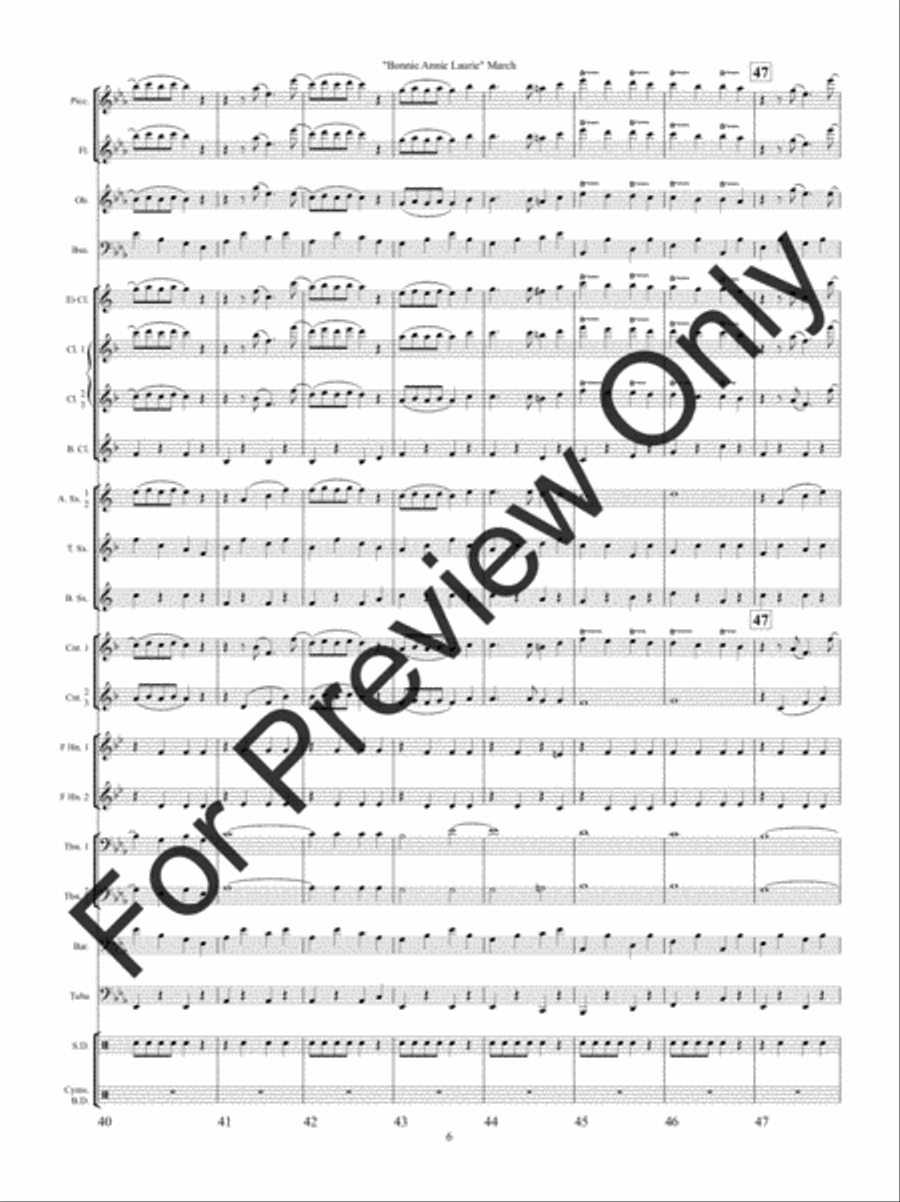Bonnie Annie Laurie March (Score) Concert Band scores gallery preview page 9
