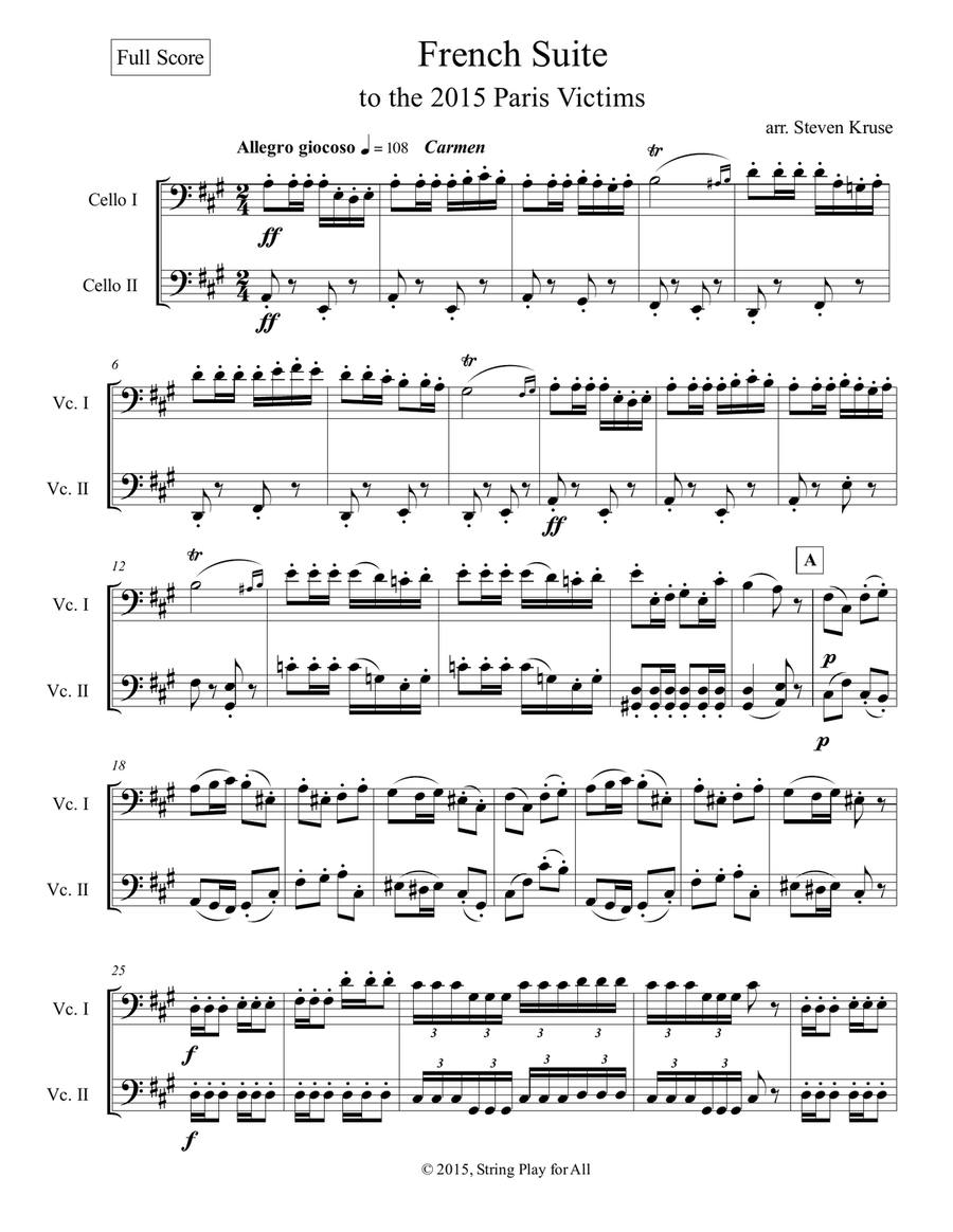 French Suite for Two Cellos String Duet scores gallery preview page 4