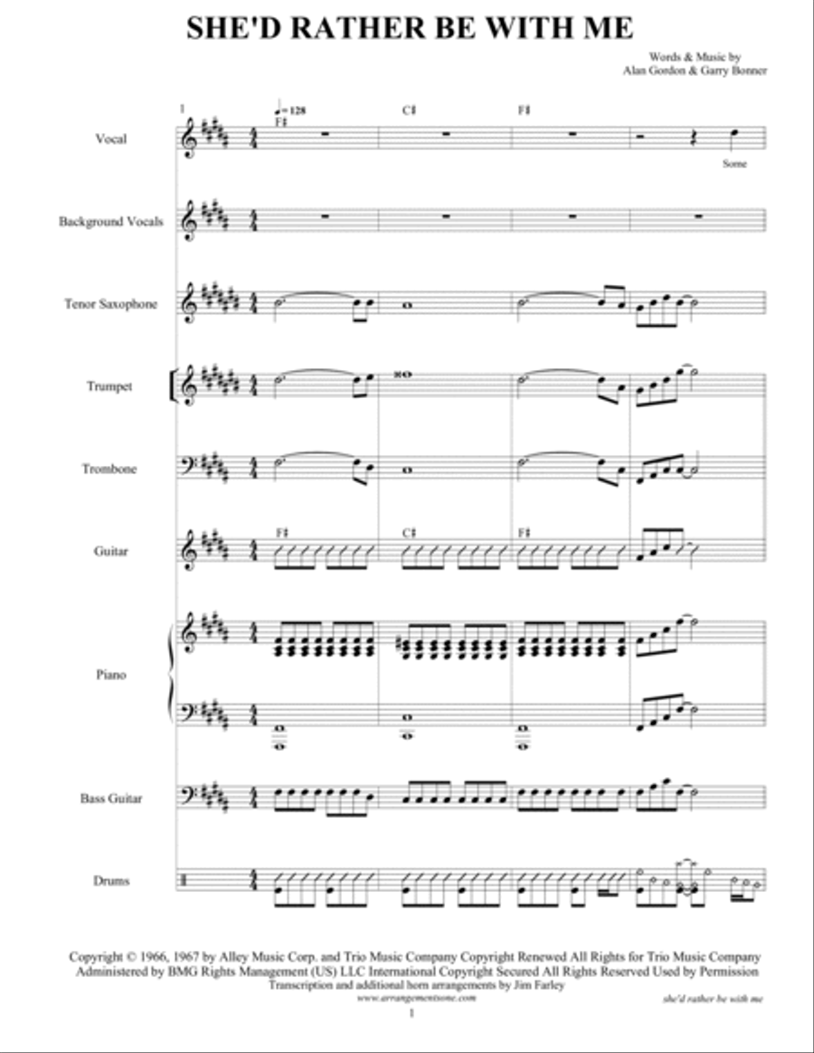She'd Rather Be With Me Small Ensemble scores gallery preview page 3