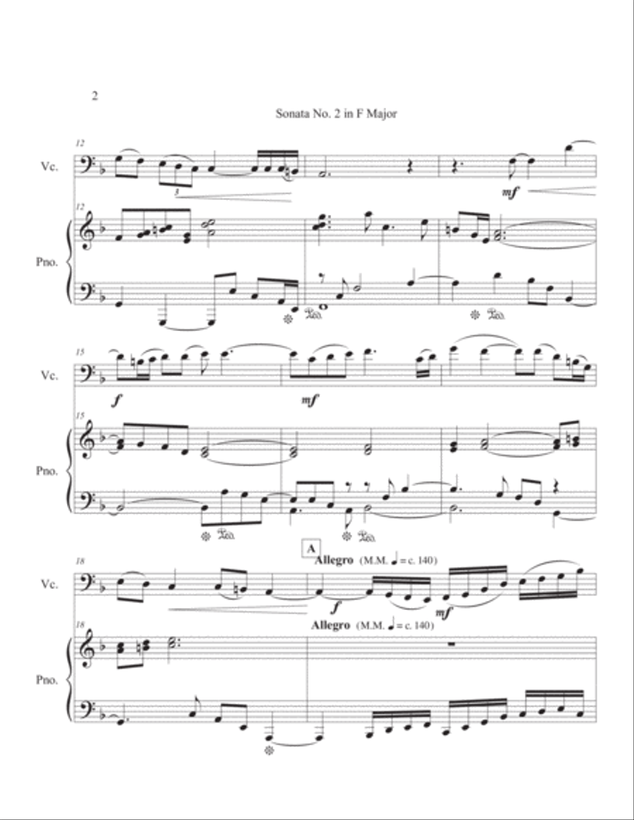 Sonata No. 2 in F Major for Piano and Cello. 