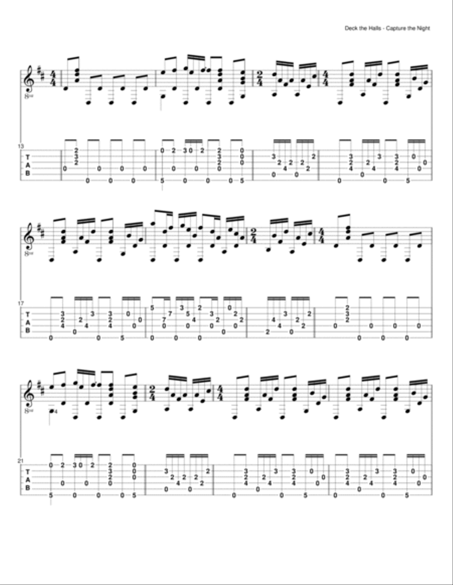 Deck the Halls Deck the Halls Guitar Solo scores gallery preview page 2