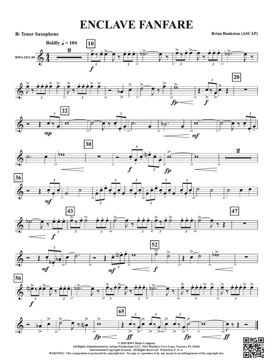 Enclave Fanfare: B-flat Tenor Saxophone