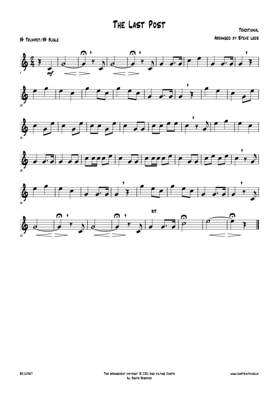 The Last Post Trumpet Solo scores gallery preview page 1