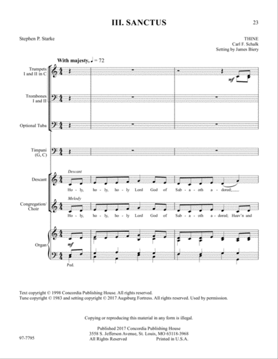 Festival Divine Service: Lutheran Service Book, Setting Four 4-Part scores gallery preview page 4