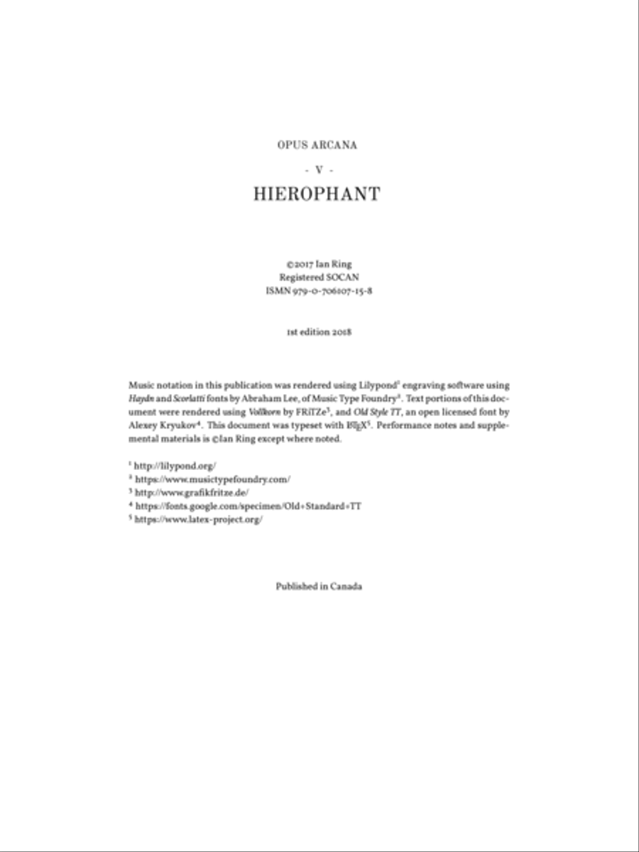 Ian Ring - Opus Arcana - 5 - Hierophant Piano Solo scores gallery preview page 2
