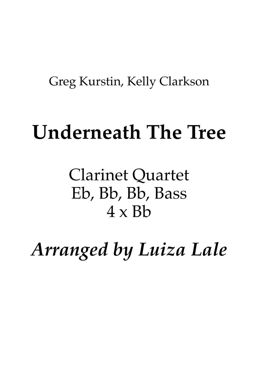 Underneath The Tree Clarinet Quartet scores gallery preview page 1