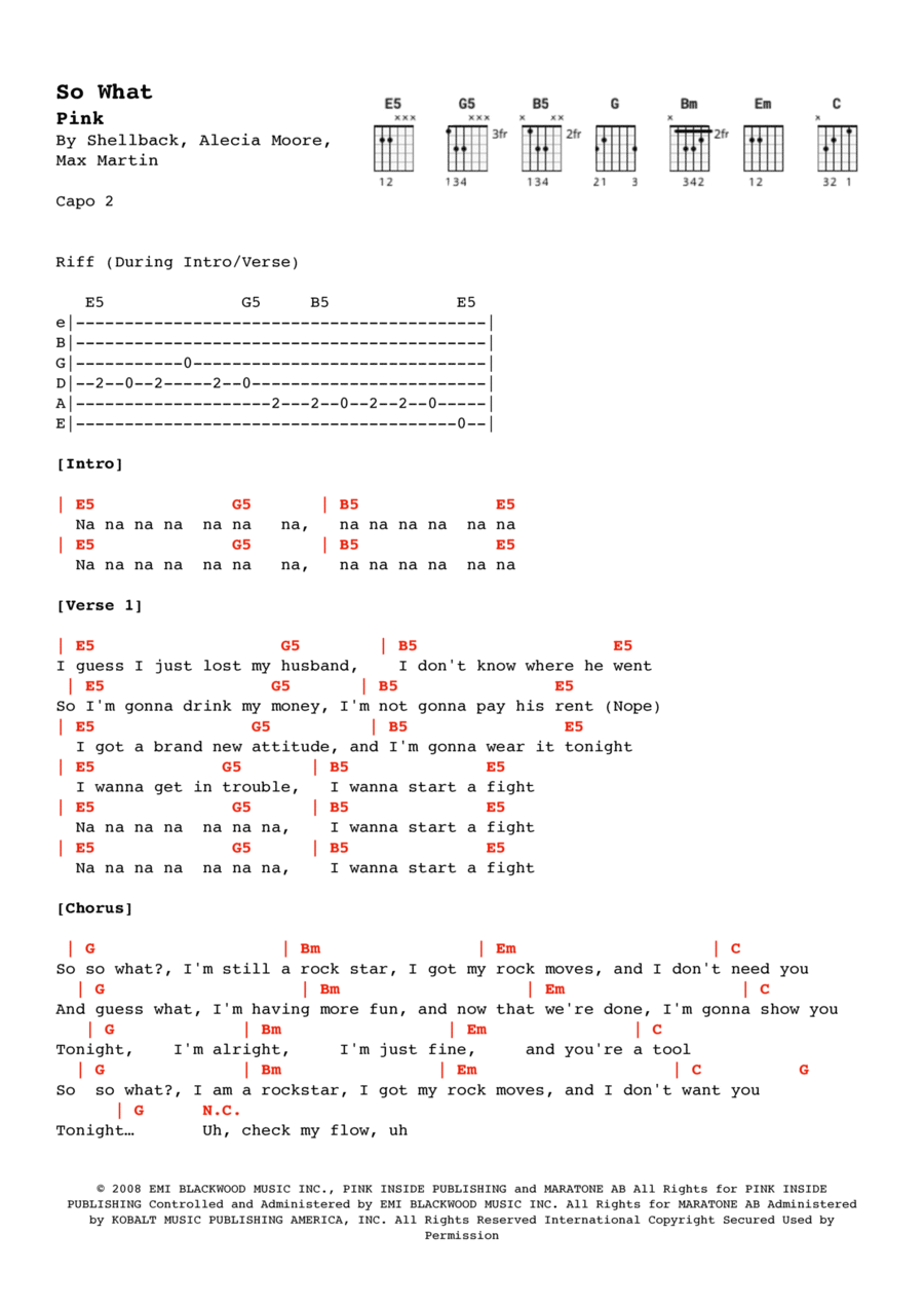 So What So What Electric Guitar scores gallery preview page 1