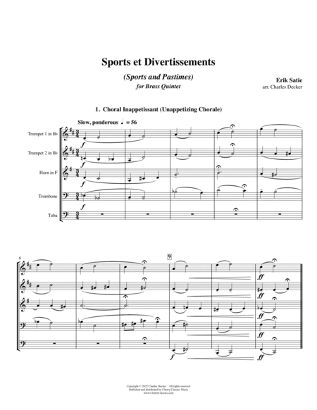 Sports et Divertissements Suite for Brass Quintet image number null