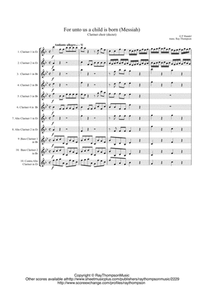 Handel: Messiah For unto us a child is born - clarinet choir