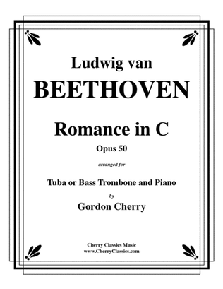 Book cover for Romance No. 2 in C Opus 50 for Tuba or Bass Trombone & Piano