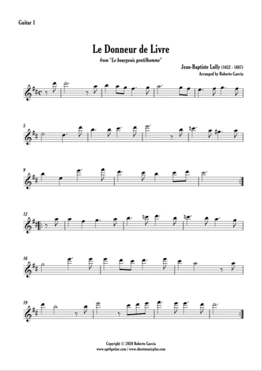 Le Donneur de Livre Guitar Ensemble scores gallery preview page 4