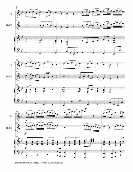 EASTER ALLELUIA MEDLEY (Trio – Flute, Bb Clarinet/Piano) Score and Parts image number null