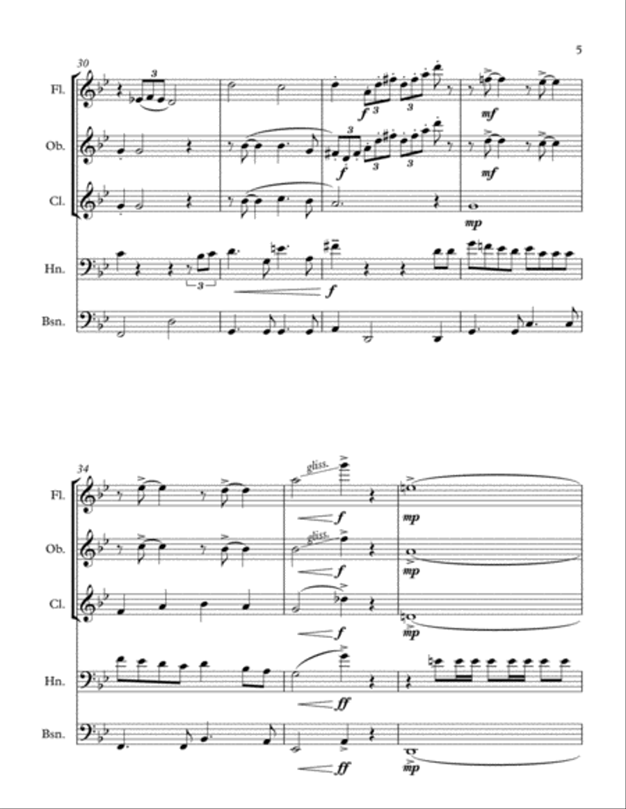You're A Mean One, Mr. Grinch Woodwind Quintet scores gallery preview page 5